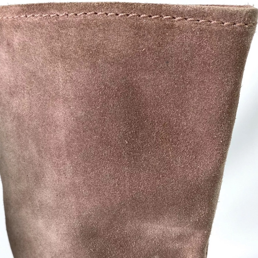 Salvatore Ferragamo Suede Mid Calf Embossed Boots - Picture 9 of 15